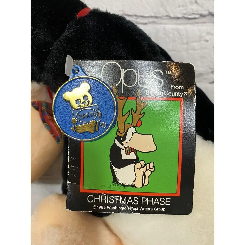 Vintage 1985 Plush Opus Penguin Christmas Reindeer Bloom County Dakin W Tags **